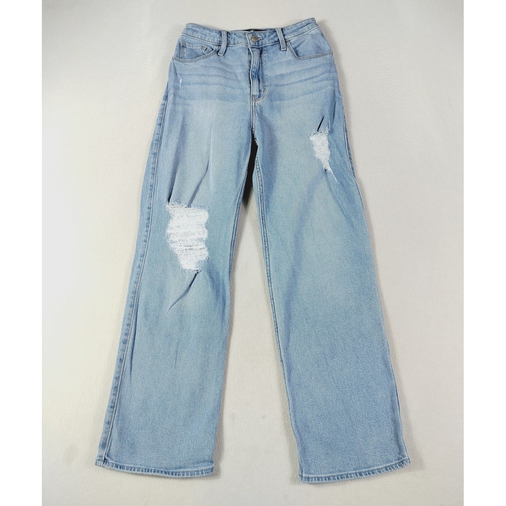 Hollister Ultra High Rise Dad Jeans Womens 3S W26 L29 Light Wash Distressed